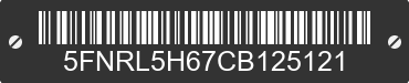 2012 HONDA Odyssey 5FNRL5H67CB125121 VIN decoded