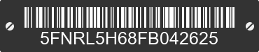2015 HONDA Odyssey 5FNRL5H68FB042625 VIN decoded