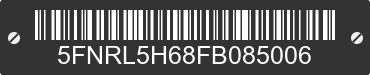 2015 HONDA Odyssey 5FNRL5H68FB085006 VIN decoded