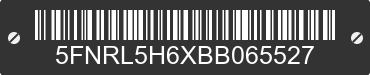 2011 HONDA Odyssey 5FNRL5H6XBB065527 VIN decoded