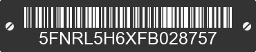 2015 HONDA Odyssey 5FNRL5H6XFB028757 VIN decoded