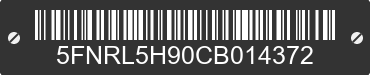 2012 HONDA Odyssey 5FNRL5H90CB014372 VIN decoded