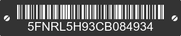 2012 HONDA Odyssey 5FNRL5H93CB084934 VIN decoded