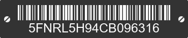 2012 HONDA Odyssey 5FNRL5H94CB096316 VIN decoded