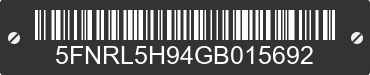 2016 HONDA Odyssey 5FNRL5H94GB015692 VIN decoded