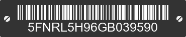 2016 HONDA Odyssey 5FNRL5H96GB039590 VIN decoded