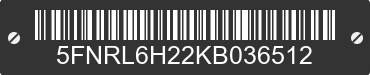 2019 HONDA Odyssey 5FNRL6H22KB036512 VIN decoded