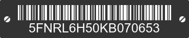 2019 HONDA Odyssey 5FNRL6H50KB070653 VIN decoded