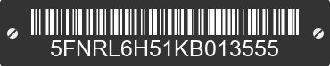 2019 HONDA Odyssey 5FNRL6H51KB013555 VIN decoded