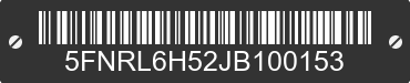 2018 HONDA Odyssey 5FNRL6H52JB100153 VIN decoded