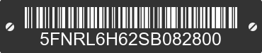 2025 HONDA Odyssey 5FNRL6H62SB082800 VIN decoded