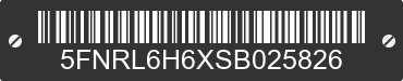 2025 HONDA Odyssey 5FNRL6H6XSB025826 VIN decoded