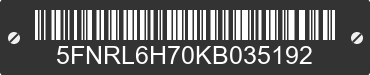 2019 HONDA Odyssey 5FNRL6H70KB035192 VIN decoded