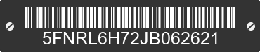 2018 HONDA Odyssey 5FNRL6H72JB062621 VIN decoded