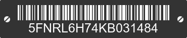 2019 HONDA Odyssey 5FNRL6H74KB031484 VIN decoded