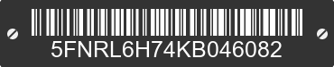 2019 HONDA Odyssey 5FNRL6H74KB046082 VIN decoded