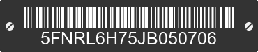 2018 HONDA Odyssey 5FNRL6H75JB050706 VIN decoded
