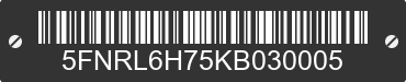 2019 HONDA Odyssey 5FNRL6H75KB030005 VIN decoded