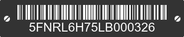 2020 HONDA Odyssey 5FNRL6H75LB000326 VIN decoded