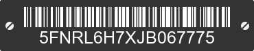 2018 HONDA Odyssey 5FNRL6H7XJB067775 VIN decoded