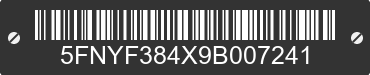 2009 HONDA Pilot 5FNYF384X9B007241 VIN decoded