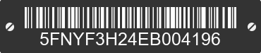 2014 HONDA Pilot 5FNYF3H24EB004196 VIN decoded