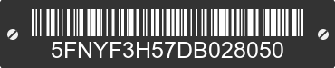 2013 HONDA Pilot 5FNYF3H57DB028050 VIN decoded