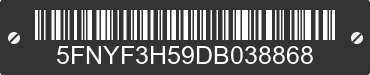 2013 HONDA Pilot 5FNYF3H59DB038868 VIN decoded