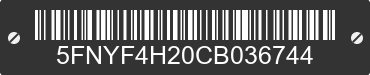2012 HONDA Pilot 5FNYF4H20CB036744 VIN decoded