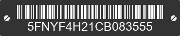 2012 HONDA Pilot 5FNYF4H21CB083555 VIN decoded
