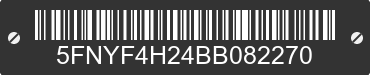 2011 HONDA Pilot 5FNYF4H24BB082270 VIN decoded