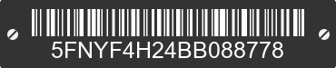 2011 HONDA Pilot 5FNYF4H24BB088778 VIN decoded