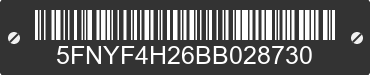 2011 HONDA Pilot 5FNYF4H26BB028730 VIN decoded