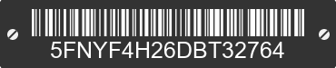 2013 HONDA Pilot 5FNYF4H26DBT32764 VIN decoded