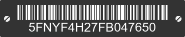 2015 HONDA Pilot 5FNYF4H27FB047650 VIN decoded