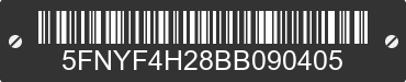 2011 HONDA Pilot 5FNYF4H28BB090405 VIN decoded