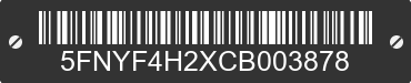 2012 HONDA Pilot 5FNYF4H2XCB003878 VIN decoded