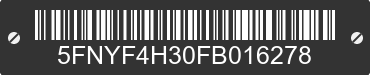 2015 HONDA Pilot 5FNYF4H30FB016278 VIN decoded