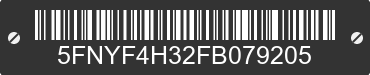2015 HONDA Pilot 5FNYF4H32FB079205 VIN decoded
