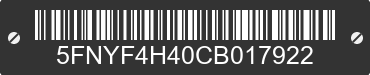 2012 HONDA Pilot 5FNYF4H40CB017922 VIN decoded