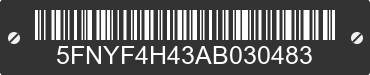 2010 HONDA Pilot 5FNYF4H43AB030483 VIN decoded