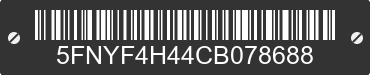 2012 HONDA Pilot 5FNYF4H44CB078688 VIN decoded