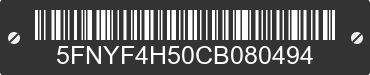 2012 HONDA Pilot 5FNYF4H50CB080494 VIN decoded