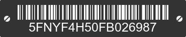 2015 HONDA Pilot 5FNYF4H50FB026987 VIN decoded