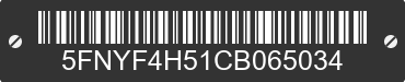 2012 HONDA Pilot 5FNYF4H51CB065034 VIN decoded
