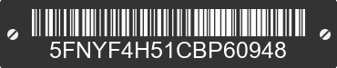 2012 HONDA Pilot 5FNYF4H51CBP60948 VIN decoded
