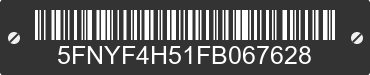 2015 HONDA Pilot 5FNYF4H51FB067628 VIN decoded