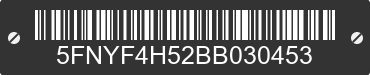 2011 HONDA Pilot 5FNYF4H52BB030453 VIN decoded