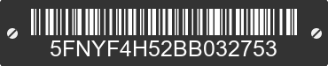 2011 HONDA Pilot 5FNYF4H52BB032753 VIN decoded
