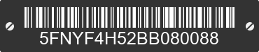 2011 HONDA Pilot 5FNYF4H52BB080088 VIN decoded